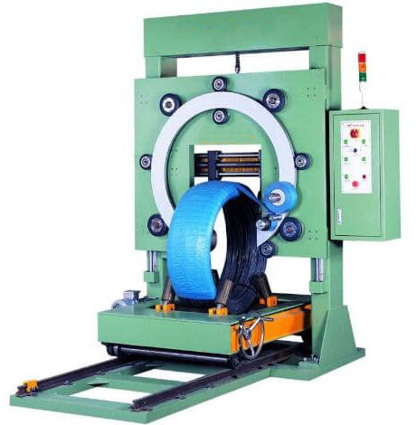 wire coil stretch wrapping machine
