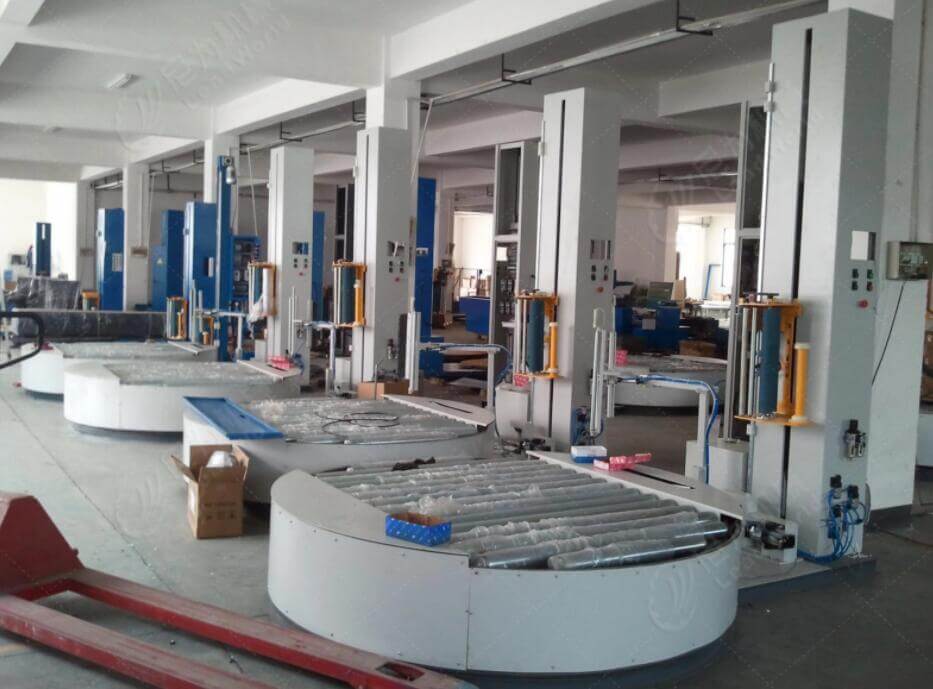 conveyorized pallet stretch wrapping machine