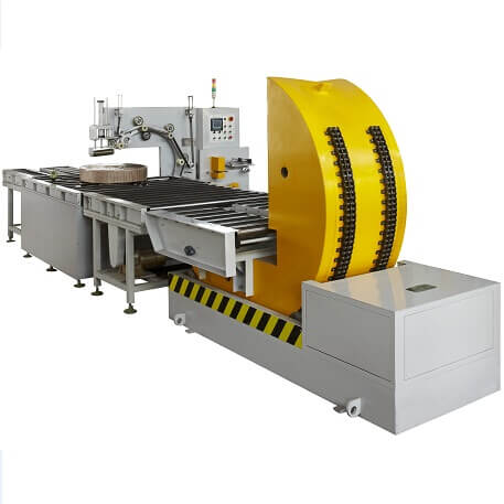 Automatic line finishing steel coil turning and wrapping