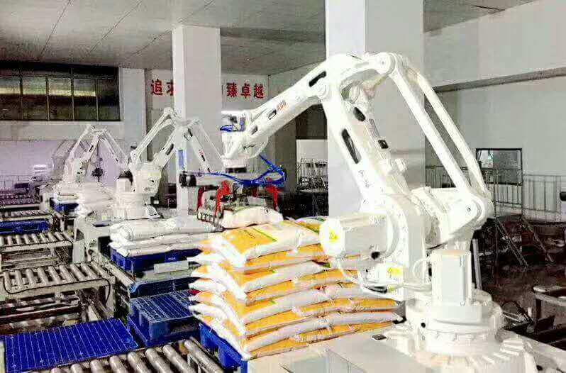 automated palletizer and packaging line for pet food